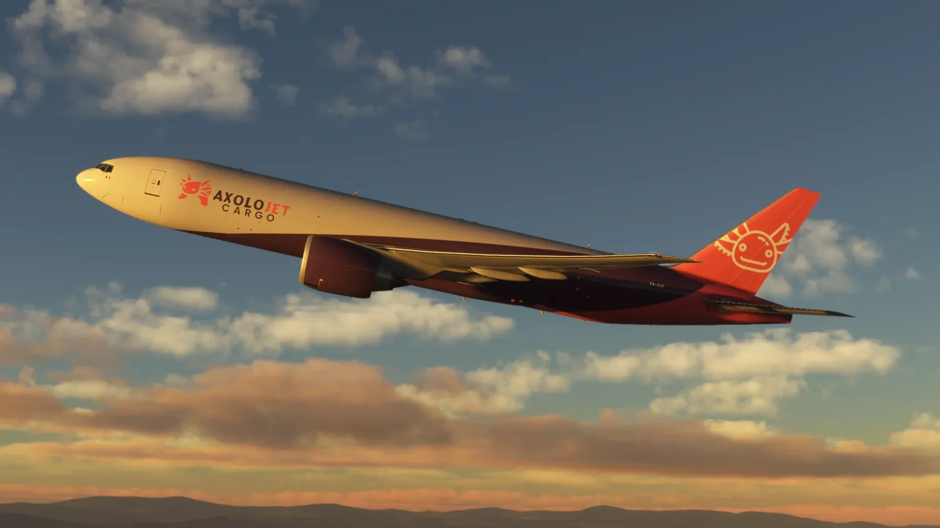 Nariz del 777F con el logo de Axolojet Cargo