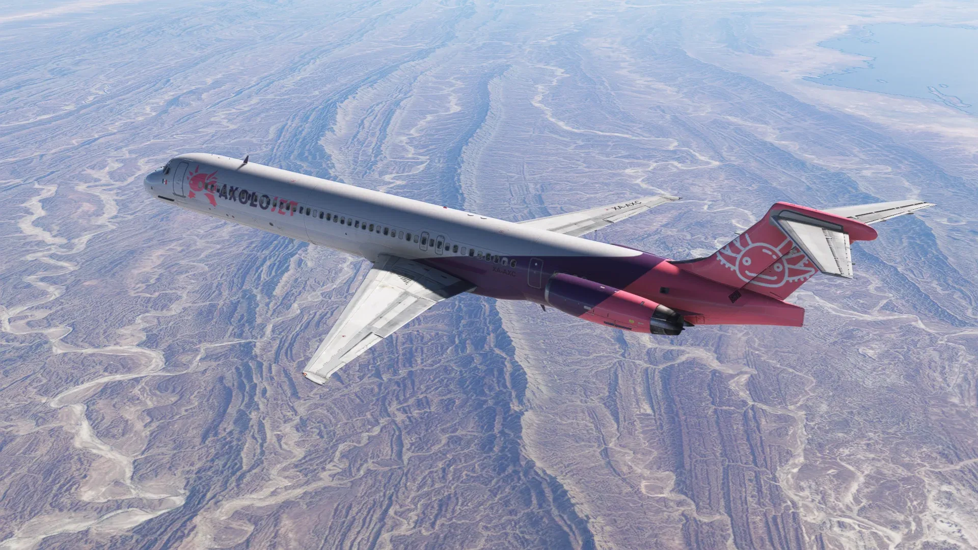 MD-80 de Axolojet sobre el desierto